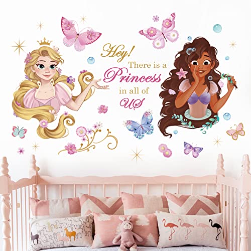 wondever Wandtattoo Prinzessin Schmetterling Wandaufkleber Feen und Elfen Mädchen Wandsticker Wanddeko für Mädchenzimmer Kinderzimmer Babyzimmer von wondever