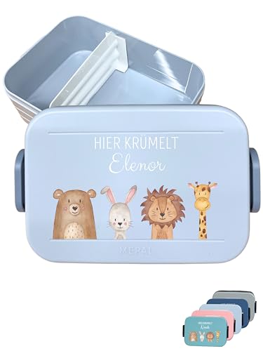 wunderwunsch - Personalisierte Mepal Brotdose Kinder mit Fächern & Hochwertigem UV-Farbdruck - Robuste und Individuelle Mepal Lunchbox mit Namen - Personalisierte Geschenke von wunderwunsch