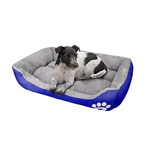 wuuhoo® Hundebett Lucky 45cm für kleine und mittelgroße Hunde - weiches Haustierbett, waschbares Hundekörbchen für Hund oder Katze, Flauschiger Hundekorb - dunkelblau von wuuhoo