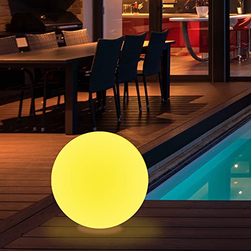 wuuhoo® LED Solarlampe Gloria mit 16 Farben 20-50cm, wetterfester und dimmbarer LED Kugel mit Fernbedienung, Solar Kugellampe für Drinnen und Draußen, Gartenlampe, Gartenbeleuchtung 20cm von wuuhoo