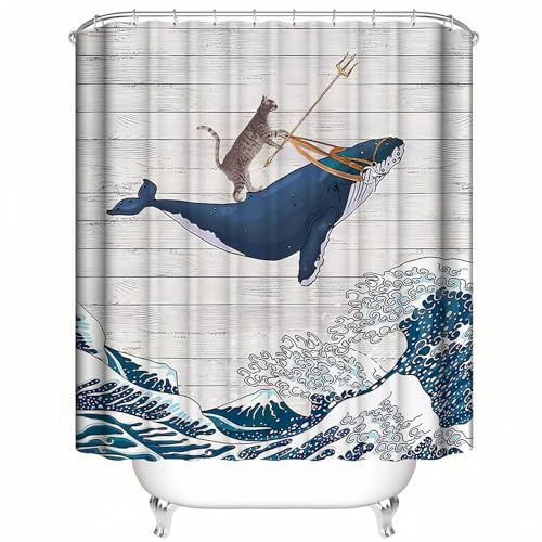 xianynow Duschvorhang 180x200 cm - Lustiger wasserdichter Textil-Badevorhang mit Motiv, waschbar, schimmelresistent - Inklusive Haken für Badewannen von xianynow