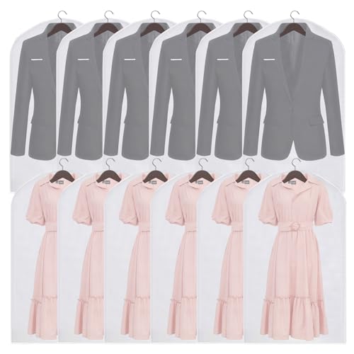 12 Stück Kleidersack Anzug, 60x100 cm Kleiderhüllen Abdeckung mit seitlichem Reißverschluss, Staubdicht und Wasserdicht für Hemden, Anzüge, Mäntel von xocome