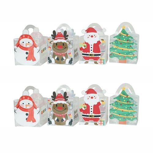 24 Stück Geschenkboxen Durchsichtig - Geschenkschachtel Kuchen Schachtel Transparent Klein Tortenboxen mit Griff Verpakung Cupcakes Muffin Gebäck Box Dekoration für Geschenk Party Weihnachten von xocome