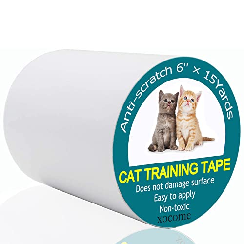 Anti-Kratz-Trainingsband für Katzen, 15.24 cm x 13.7 M Trainingsklebeband für Katzen, klarer Selbstklebender Möbelschutz für Katzen von xocome