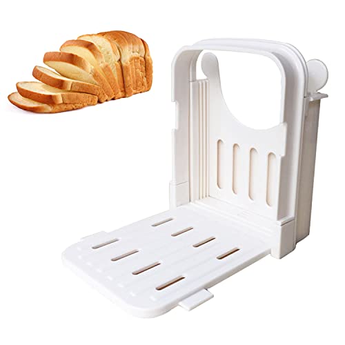Brotschneidemaschine, Multifunktionaler Sandwich-Toaster, Klappbare und Verstellbare Handschneidemaschine zum Schnellen und Sicheren Schneiden von 4 Brotscheiben von xocome