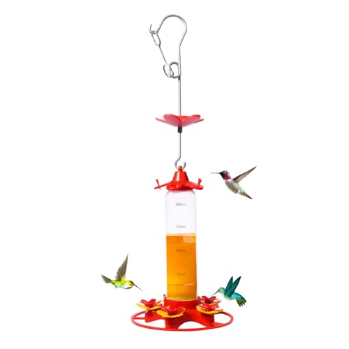 Kolibri-Futterspender, hängbar, Vogelfutterstation, Wildvogelfutterspender, für ganzjährige Vogelfütterung, geeignet für Garten/Patio/Balkon, transparent. von xocome