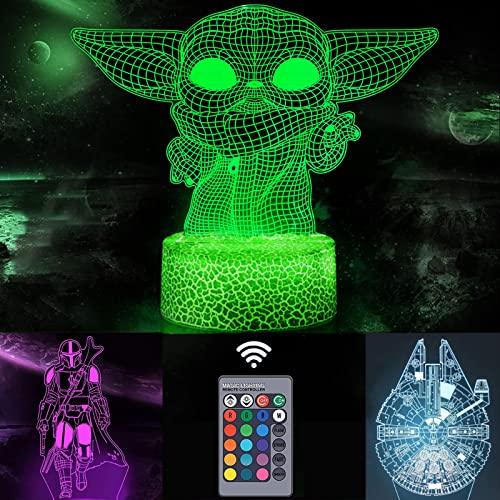 3D Lampe, LED Illusion Led Nachtlicht, 16 Farbwechsel 3 Modell mit Remote & Smart Touch Lampe Weihnachts Geschenke für Kinder Männer Frauen Star Wars Nachtlicht von xocome