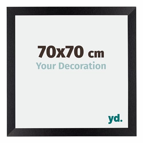 yd. Your Decoration - Bilderrahmen 70x70 cm - Schwarz Matt - Billderrahmen aus MDF mit Acrylglas - Antireflex - 70x70 Rahmen - Mura von yd.