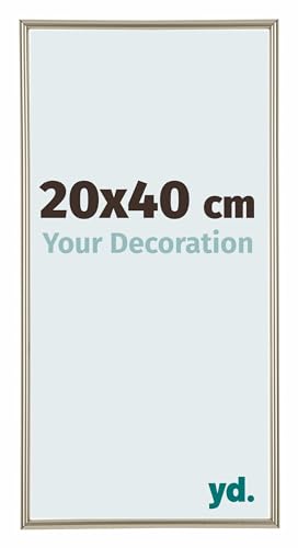 yd. Your Decoration - Bilderrahmen 20x40 cm - Champagner - Bilderrahmen aus Kunststoff mit Acrylglas - Antireflex - 20x40 Rahmen - Annecy von yd.