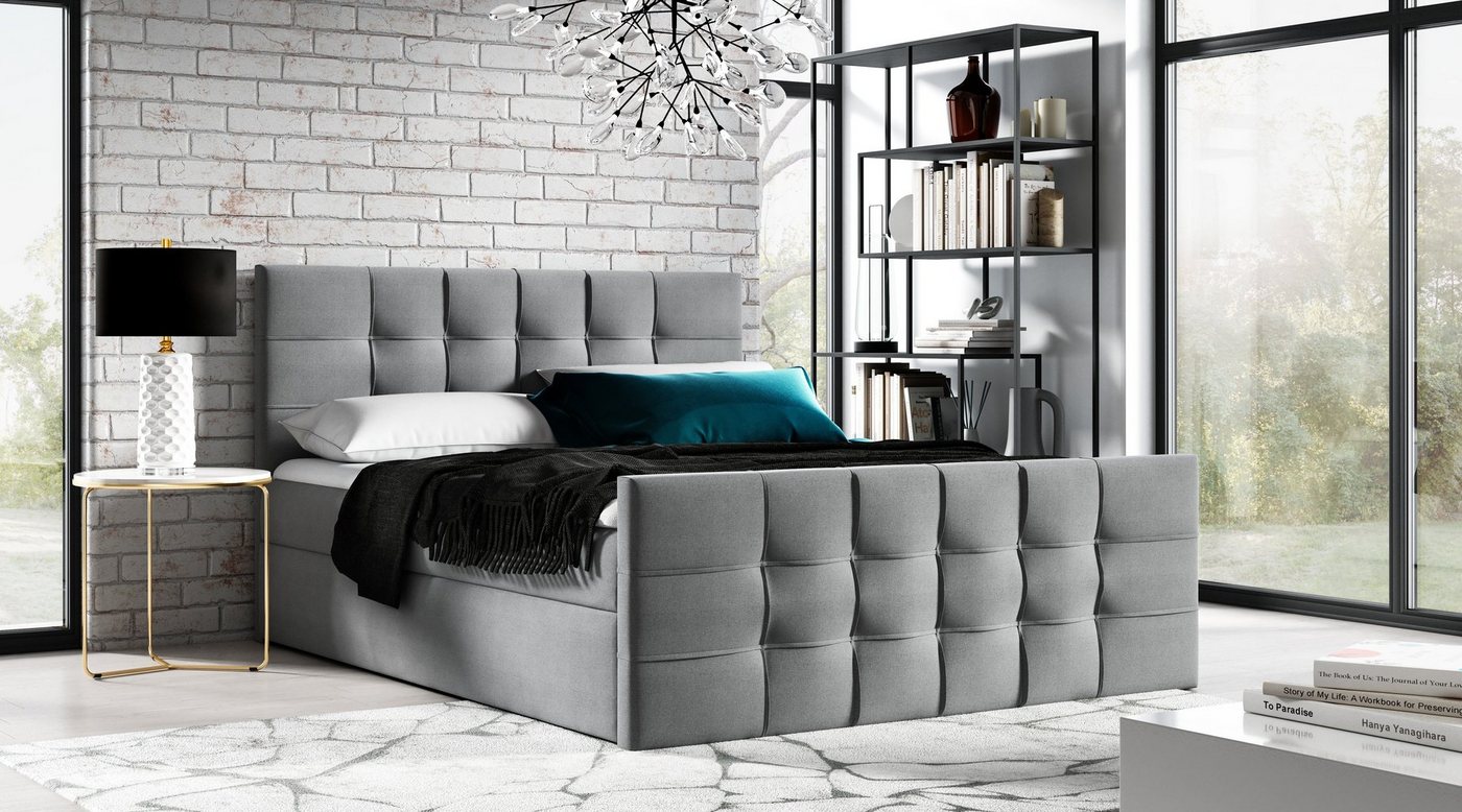 yourhouse24 Boxspringbett TOP 1 LUX mit 2 Bettkästen, Doppelbett mit Bonell-Matratze + Topper von yourhouse24