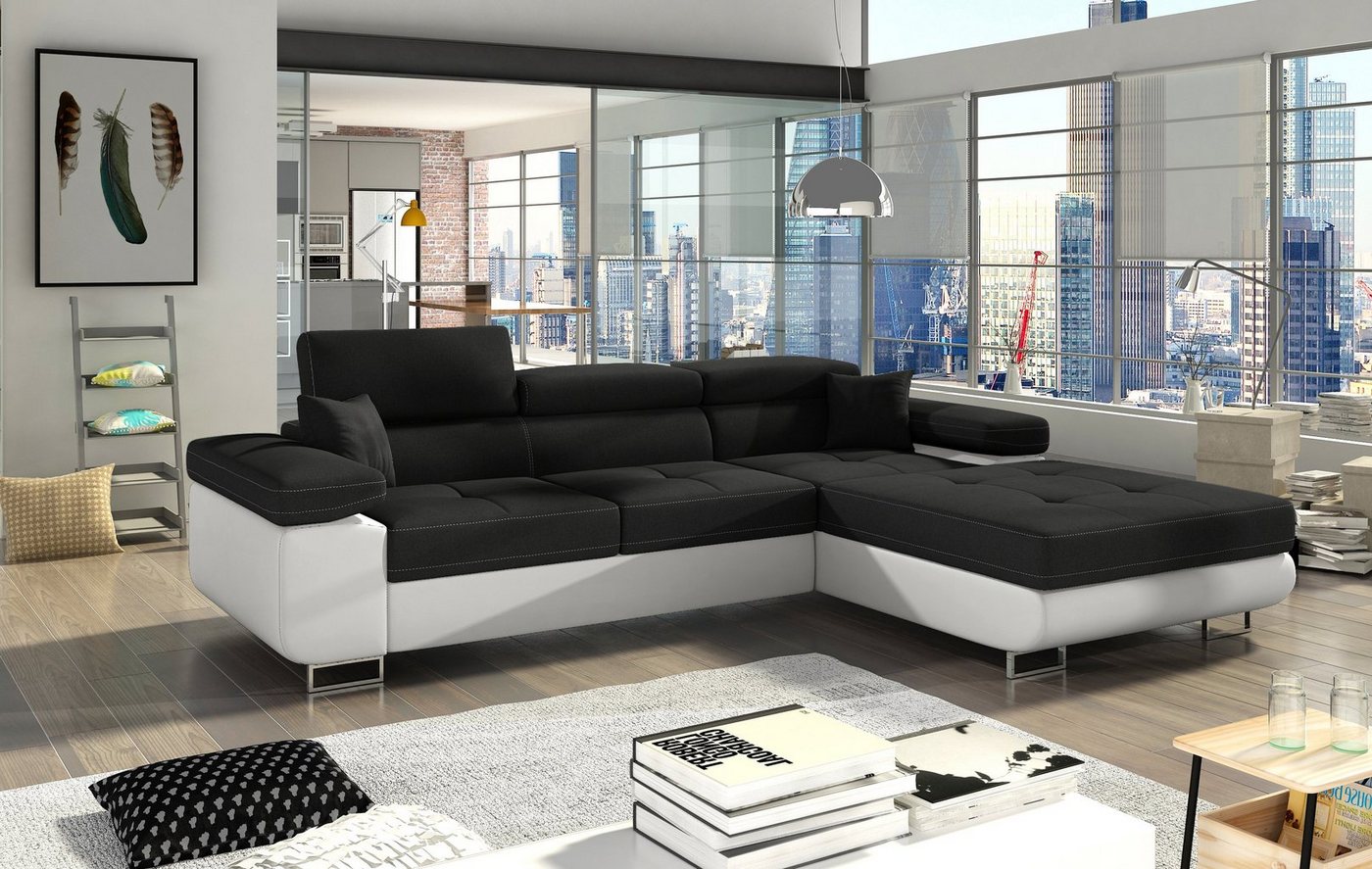 yourhouse24 Ecksofa Armando L-form Schlafsofa Wohnlandschaft Links Rechts Couch Bettkasten von yourhouse24