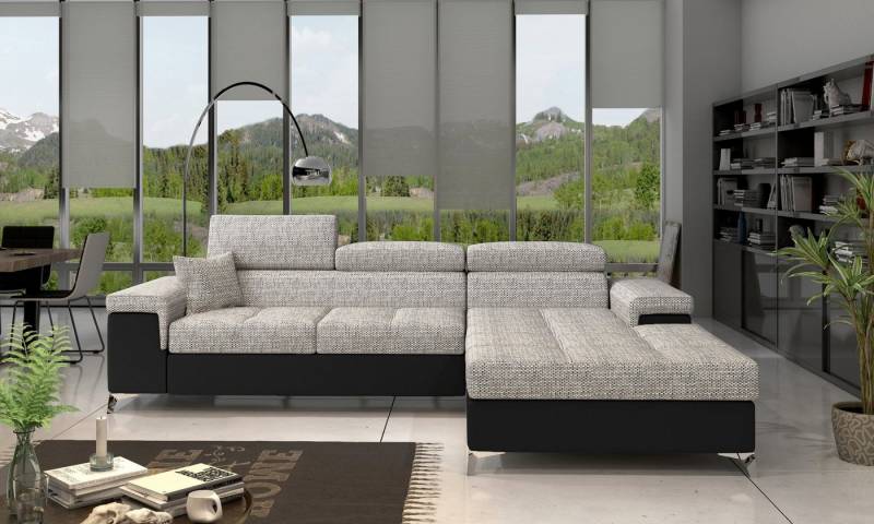 yourhouse24 Ecksofa Ricardo L-form Schlafsofa Wohnlandschaft Links Rechts Bettkasten von yourhouse24