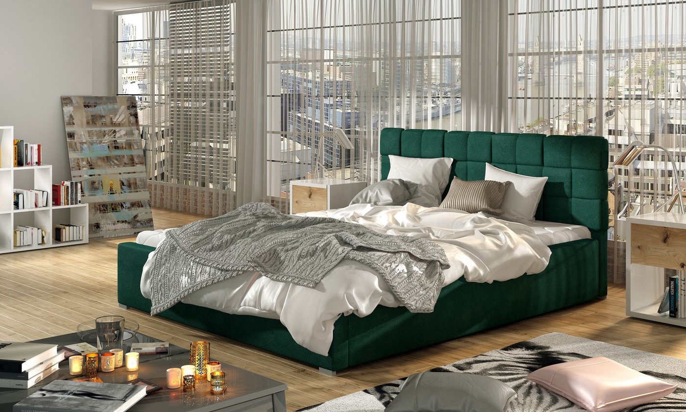 yourhouse24 Polsterbett Grand Bett Metallrahmen Doppelbett Bettgestell Lattenrost mit LED von yourhouse24