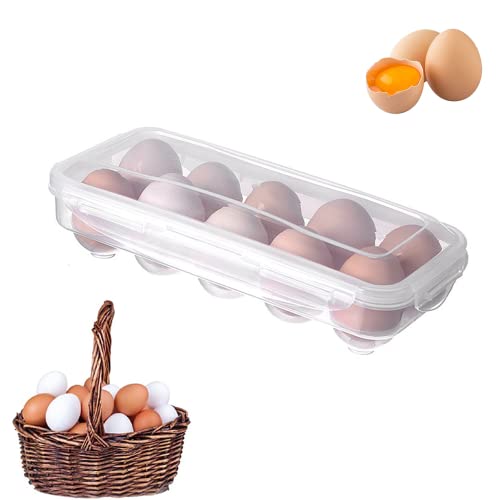 KühlSchrank Eier Behälter mit Deckel,10 Gitter Tragbare Ei Aufbewahrungsbox,Praktische Eierbox Transparente Eierbox mit Deckel Eierbehälter für Kühlschrank Küche Picknick von yufana