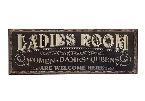 zeitzone Blechschild Ladies Room Schild Toilette Damen Vintage Nostalgie 36x13cm von zeitzone