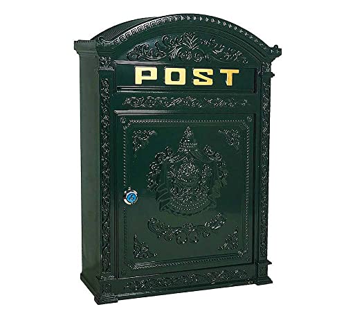 zeitzone Briefkasten Post Landhausstil Grün Wandbriefkasten Metall Antik-Stil von zeitzone