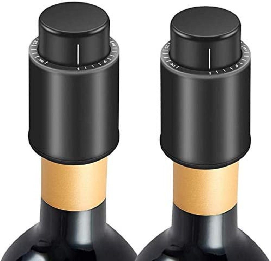 zggzerg Flaschenöffner 2 Stück Vakuum-Weinverschluss mit Datumsanzeige, Wiederverwendbare (2-tlg) von zggzerg