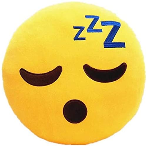 zingking Emojis Kissen Meeresschlaf Lächeln Kissen Emoticon Gesicht Schlafen ZZZ Großes Dekokissen Plüsch Emoticon Smiley Face Farbe Gelb von zingking