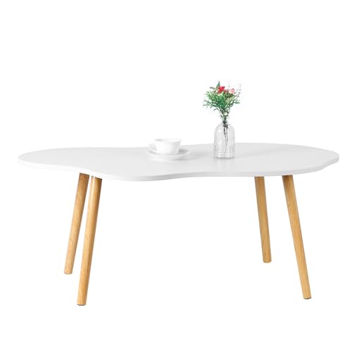 Computertisch, Kleiner Couchtisch, Mid Century Modern Tea Table, Living Room Center Minimalist Display Couchtisch mit Wolkenform (Weiß) von zomebar