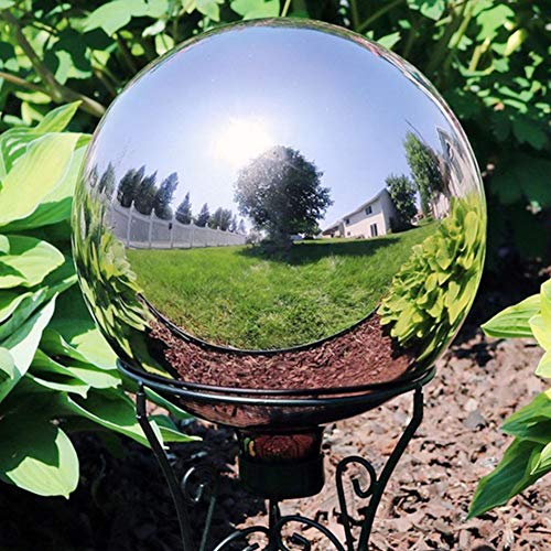 zosenda Edelstahl Gazing Ball, hochglanzpoliert, hohle Kugel, reflektierende Gartenkugel, schwimmende Teichkugeln, nahtlose Gazing Globe für Haus und Garten, Ornament, Dekorationen (25 cm x 1 Stück) von zosenda