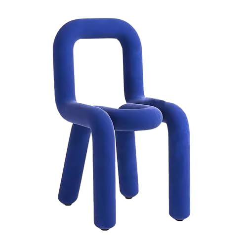 Speziell Geformter Schminktisch Stuhl, Einfacher Moderner Mode Schminktisch mit Hoher Rückenlehne, Freizeit Schminkstuhl für den Schminktisch, für Wohnzimmer, Schlafzimmer, Balkon ( Color : Blue ) von zxhrybh