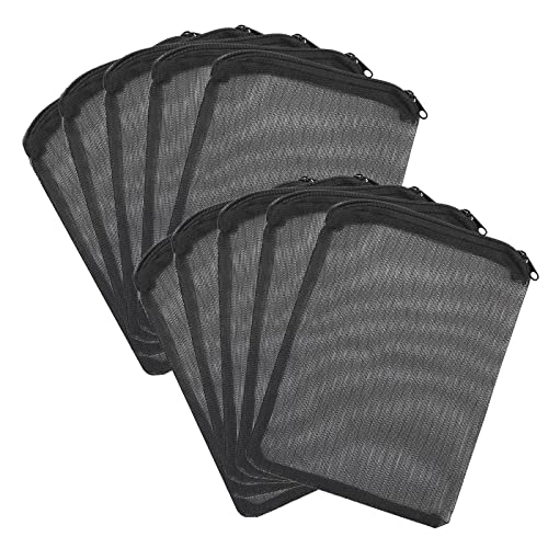 Filterbeutel für Aquarium, 10 Pcs Aquarium Zubehoer Filter Taschen mit Reißverschluss in Kunststoff, Filtersack für Filtermedium, Aktivkohlefilter, Zeolith, Kies, Keramikringe, Schwarz 14cm x 20cm von 通用