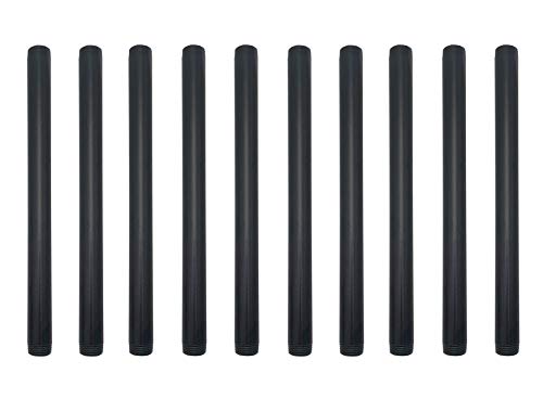 Temperguss Rohr für Möbelbau mit 1/2 Zoll Gewinde für DIY Kleiderstange im Industrial Loft Design, Pulverbeschichtet Wasserrohr in schwarz für DIY Kleiderschrank (25cm) von 通用