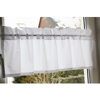 Kurzgardine Scheibengardine Weiß Uni B 90 H 28+4 cm Kurzgardine Scheibengardine Weiß Uni B 90 H 28+4 cm von 1001DekoTraeume