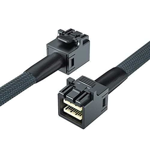 10Gtek® 12G Internal Mini SAS HD SFF-8643 zu SFF-8643 Kabel, with Sideband, 100-Ohm, 0.45-Meter(1.48-ft) von 10Gtek