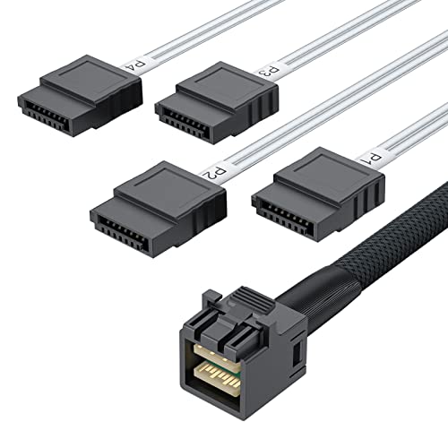 10Gtek® SFF-8643(Host) zu 4x Sata(Target) 0.75-Meter(2.4-ft), 6G Internal Mini SAS HD to SATA 7pin Hard Disk Data Server Raid Cable von 10Gtek