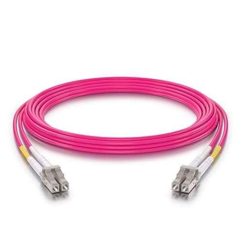 10Gtek LC zu LC OM4 Multimode Duplex 1-Meter, LWL Glasfaser Patchkabel Fibre Optic Patch Cable 50/125μm LSZH für MMF SFP SFP+ Transceiver, Magenta von 10Gtek