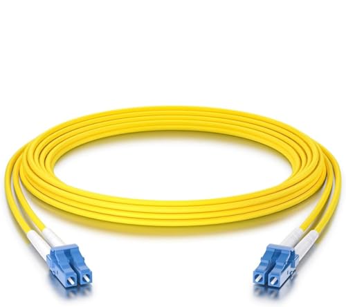 10Gtek LC zu LC OS2 Singlemode Duplex 12-Meter, LWL Glasfaser Patchkabel Fibre Optic Patch Cable 9/125μm LSZH für SMF SFP SFP+ Transceiver, Yellow von 10Gtek