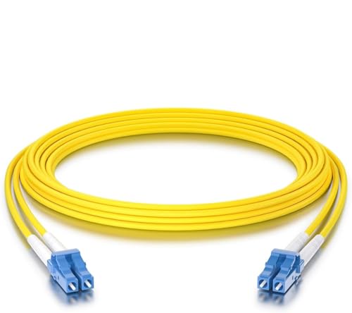 10Gtek LC zu LC OS2 Singlemode Duplex 5-Meter, LWL Glasfaser Patchkabel Fibre Optic Patch Cable 9/125μm LSZH für SMF SFP SFP+ Transceiver, Yellow von 10Gtek