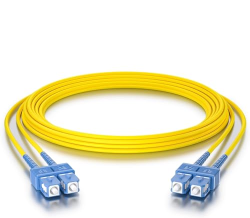 10Gtek SC zu SC OS2 Singlemode Duplex 30-Meter, LWL Glasfaser Patchkabel Fibre Optic Patch Cable 9/125μm LSZH, Yellow von 10Gtek