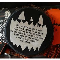 Rustikale Jack O Lantern Holzschild, Kürbis-Halloween-Dekor, Goth Wandkunst, Primitive, Herbst, Herbstdekorationen von 12MonthsofOctoberCo