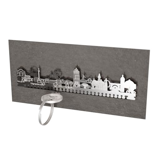 13gramm Darmstadt Skyline Schlüsselbrett - Praktisches Wohnaccessoire mit stylischem Stadt-Motiv für Darmstadt Fans - Ideal als Geschenk und Souvenir! von 13gramm