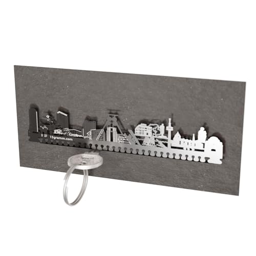 13gramm Essen Skyline Schlüsselbrett: Stilvolles Stadt-Motiv für clevere Aufbewahrung - ideales Wohn-Accessoire und Geschenk für Essen Fans! von 13gramm