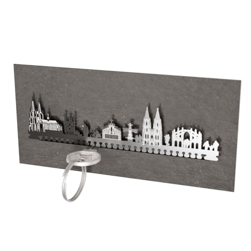 13gramm Kölner Dom Skyline Schlüsselbrett - Praktisches & stilvolles Wohn-Accessoire mit tiefem Steckschlitz, Geschenk & Souvenir für Kölner Dom Fans von 13gramm