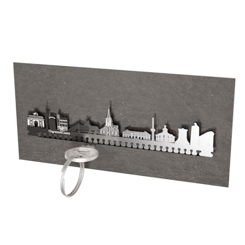 13gramm Wesel Skyline Schlüsselbrett - Stilvolles Wohnaccessoire & Souvenir - Edles Edelstahldesign - Clevere Schlüssel Aufbewahrung von 13gramm