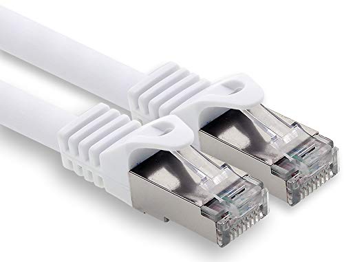 0,25m - weiss - 1 Stück CAT.7 Computer Ethernet Kabel Netzwerkkabel (Rohkabel) Patchkabel S-FTP LSZH PIMF 10GB s RJ45 Stecker Cat6a von 1CONN