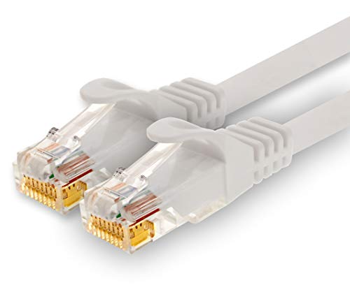 1CONN - 1,0m Netzwerkkabel, Ethernet, Lan & Patchkabel für maximale Internet Geschwindigkeit & verbindet alle Geräte mit RJ 45 Buchse weiss - 1 Stück von 1CONN
