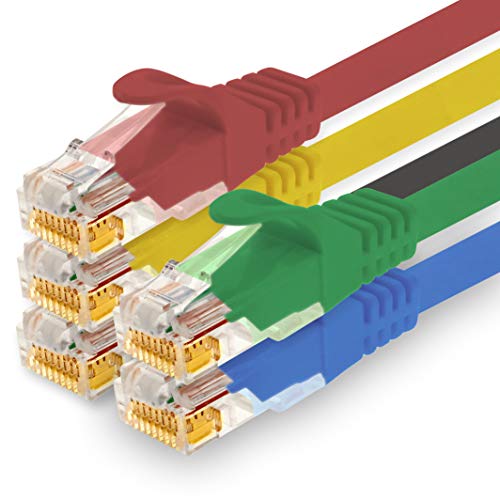 1CONN - 2,0m Netzwerkkabel, Ethernet, Lan & Patchkabel für maximale Internet Geschwindigkeit & verbindet alle Geräte mit RJ 45 Buchse 5 Farben 01 von 1CONN