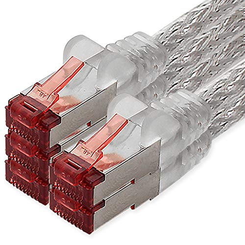 1CONN Cat6 Netzwerkkabel 5 X 1m transparent Ethernetkabel Lankabel Cat6 Lan Netzwerk Kabel Sftp Pimf Patchkabel 1000 Mbit s von 1CONN