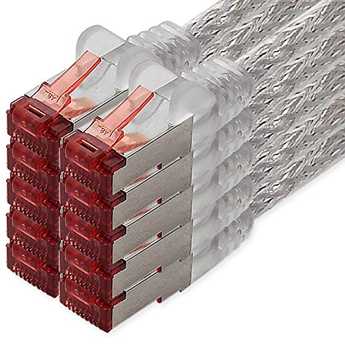 Cat6 Netzwerkkabel 10 X 0,5m transparent Ethernetkabel Lankabel Cat6 Lan Netzwerk Kabel Sftp Pimf Patchkabel 1000 Mbit s von 1CONN