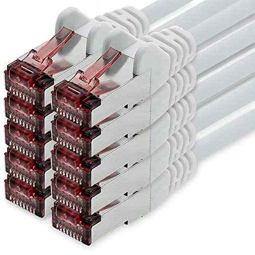 Cat6 Netzwerkkabel 10 X 0,5m weiß Ethernetkabel Lankabel Cat6 Lan Netzwerk Kabel Sftp Pimf Patchkabel 1000 Mbit s von 1CONN