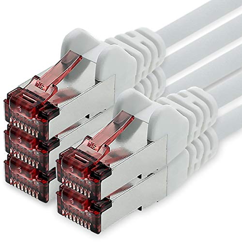Cat6 Netzwerkkabel 5 X 1m weiß Ethernetkabel Lankabel Cat6 Lan Netzwerk Kabel Sftp Pimf Patchkabel 1000 Mbit s von 1CONN