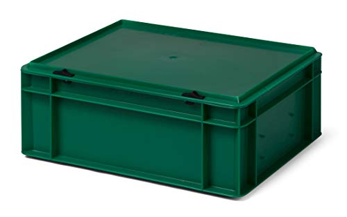 Design Aufbewahrungsbox mit Deckel | Stapelbox stapelbar | 5 Farben | 8 Größen (40x30x15,5, grün) von 1a-TopStore