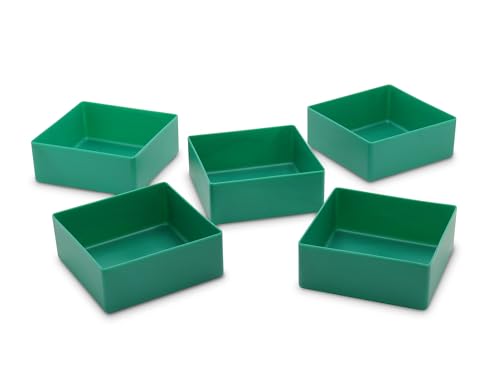 Schubladenbox und Einsatzkasten E 40/2, grün 99x99x40 mm (LxBxH), aus Polystyrol, 1 Packung = 25 Stück von 1a-TopStore