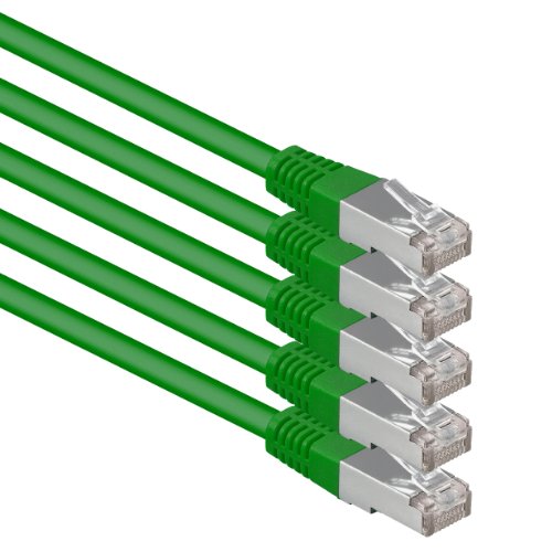 1aTTack.de 1m grün - 5 Stück Cat.6 Patchkabel Netzwerkkabel CAT6 S-FTP Gigabit Lan PIMF CAT 6 Kupfer CU Halogenfrei Internet DSL Spielkonsole Smart TV von 1aTTack.de