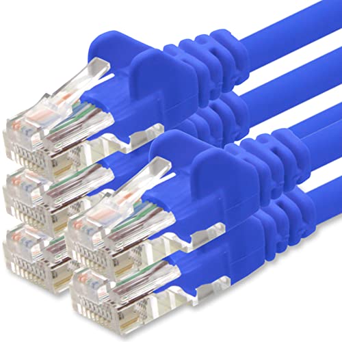 1aTTack.de Netzwerkkabel Cat.6 - blau - 5X - 3m - (Set) - CAT6 Ethernet Kabel Lankabel 1000 Mbits Patchkabel von 1aTTack.de